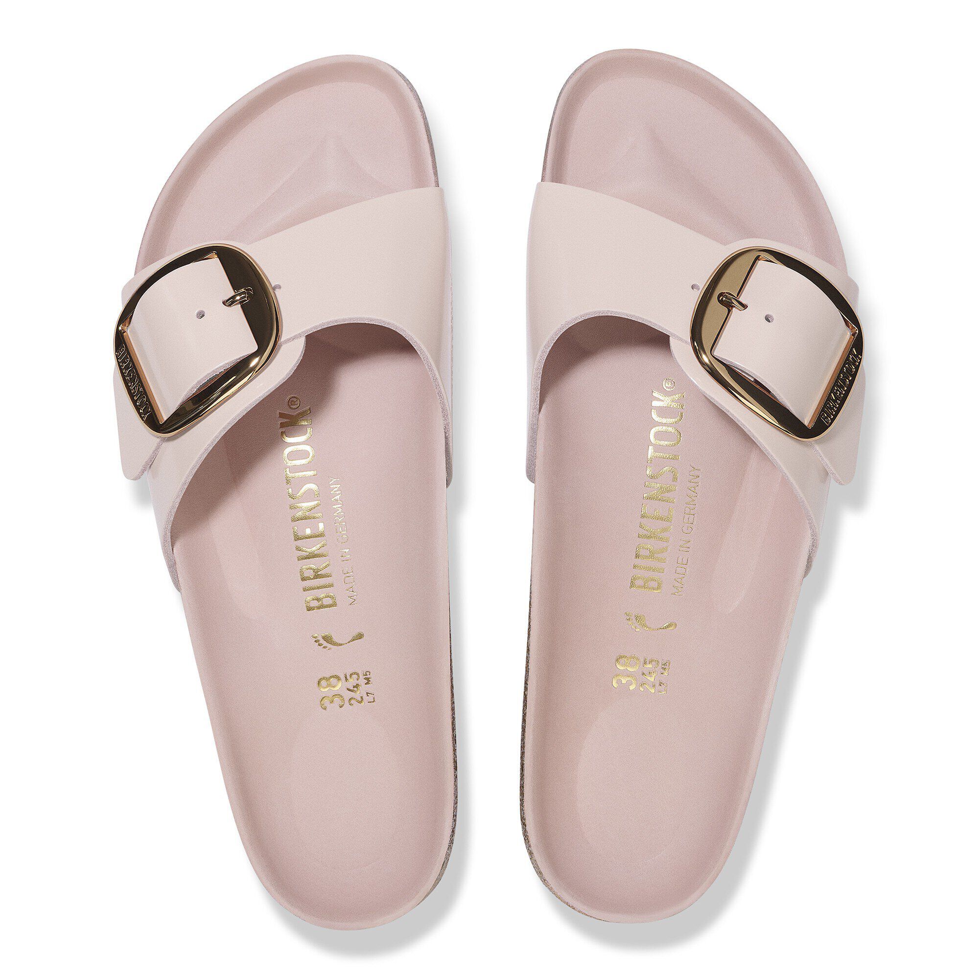 Madrid Big Buckle Natural Leather Patent